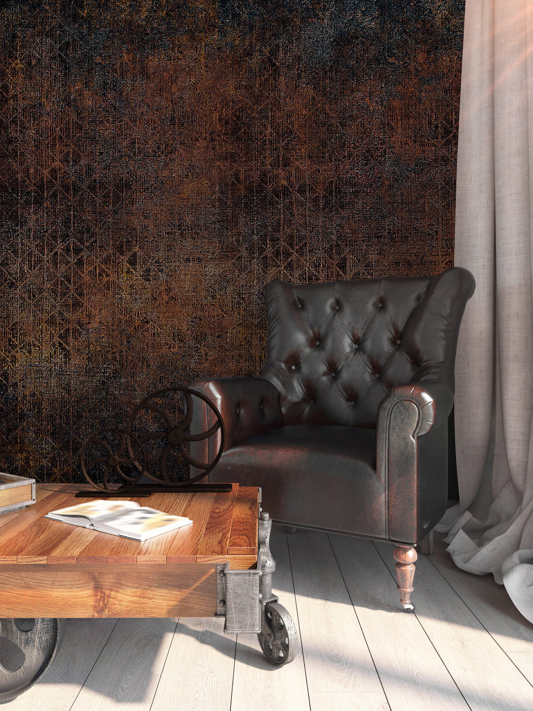 Dark Marble Texture Wallpaper: Grunge Concrete Peel and Stick