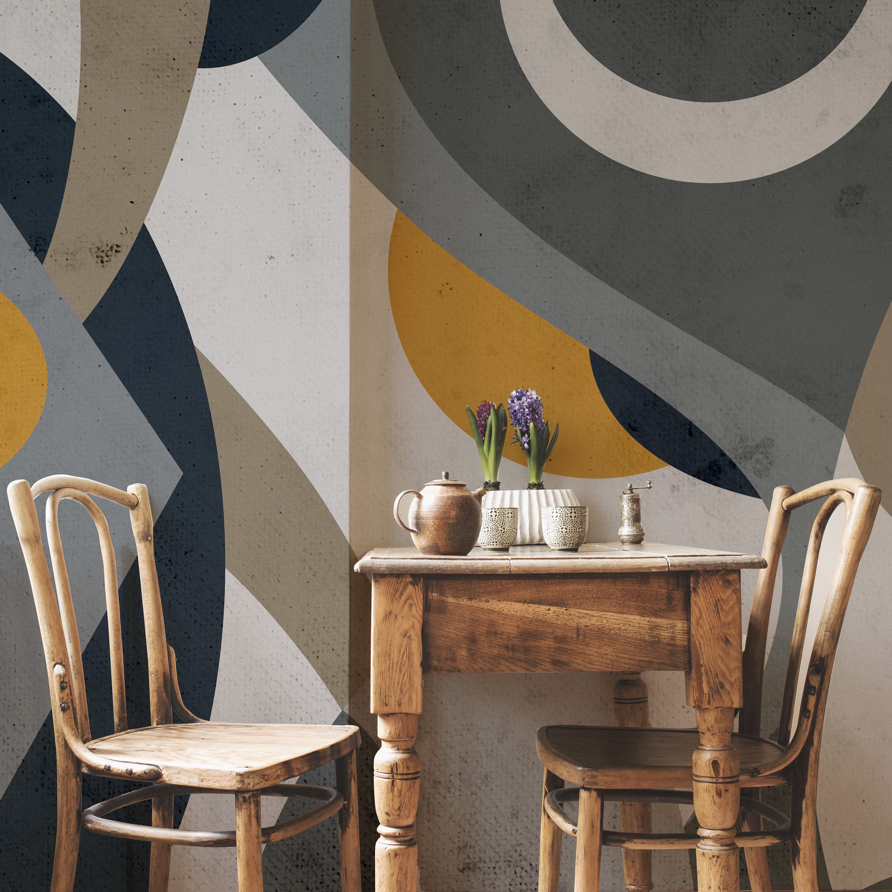 Geometric Art Deco Wallpaper: Boho Wall Mural, Removable Wallpaper