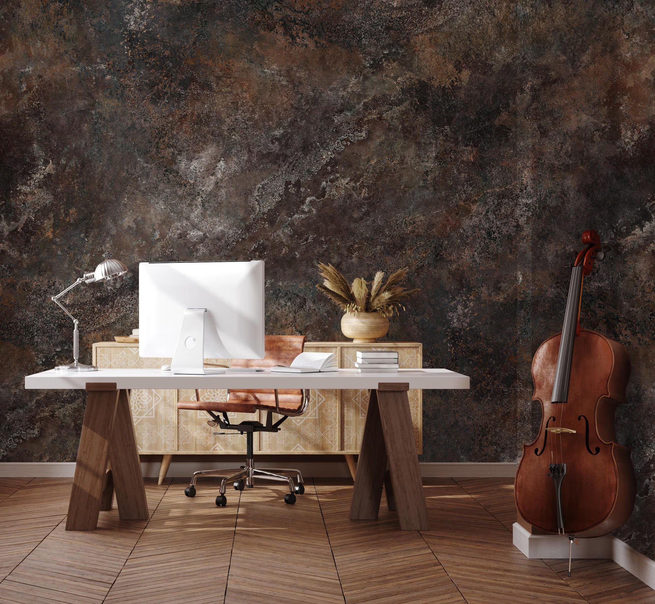 Marble Concrete Texture Wallpaper – Modern Industrial Wall Mural, Dark Texture Stone Look