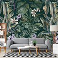 Green Tropical Leaf Wallpaper: Peel and Stick Vinyl Wall Mural
