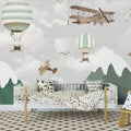 Hot Air Balloons Kids Wallpaper: Peel and Stick Nursery Mural