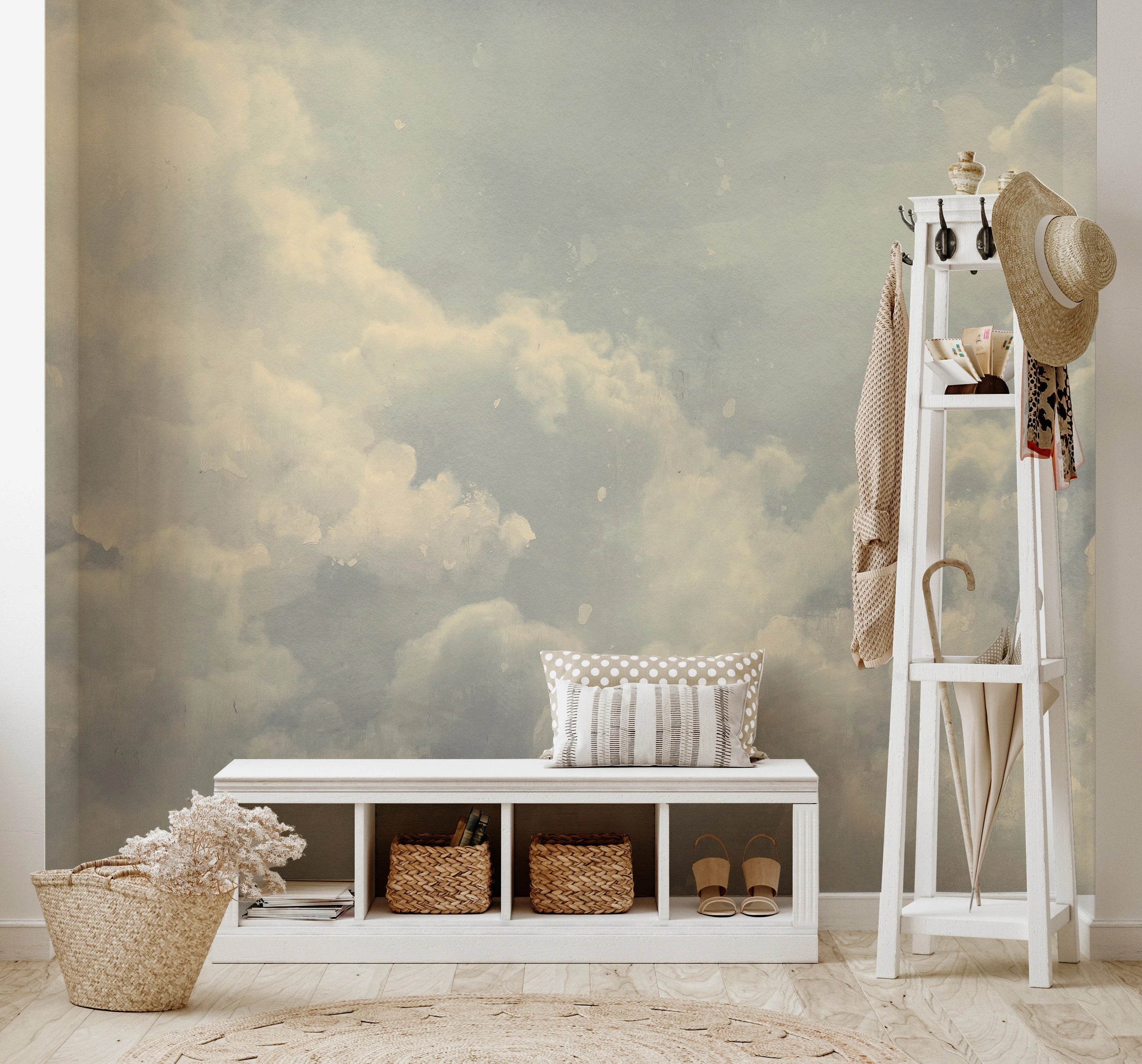Cloud Wallpaper Mural | Sky Peel and Stick Wallpaper | Cloud Nursery Removable Wallpaper