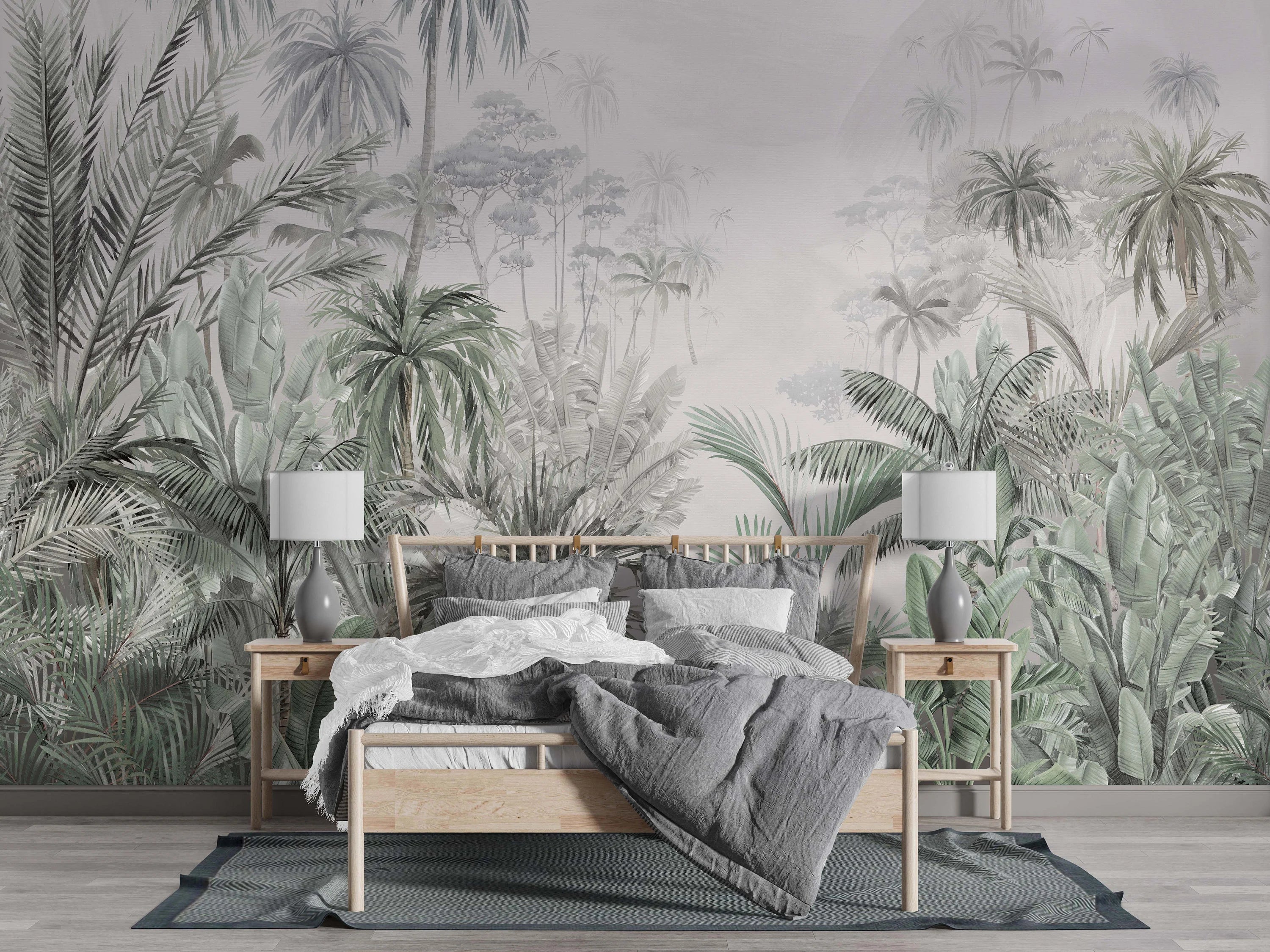 Tropical Palm Tree Wallpaper: Peel and Stick Jungle Wall Mural