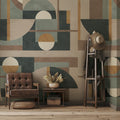 Geometric Art Deco Wallpaper Mural: Boho Peel and Stick