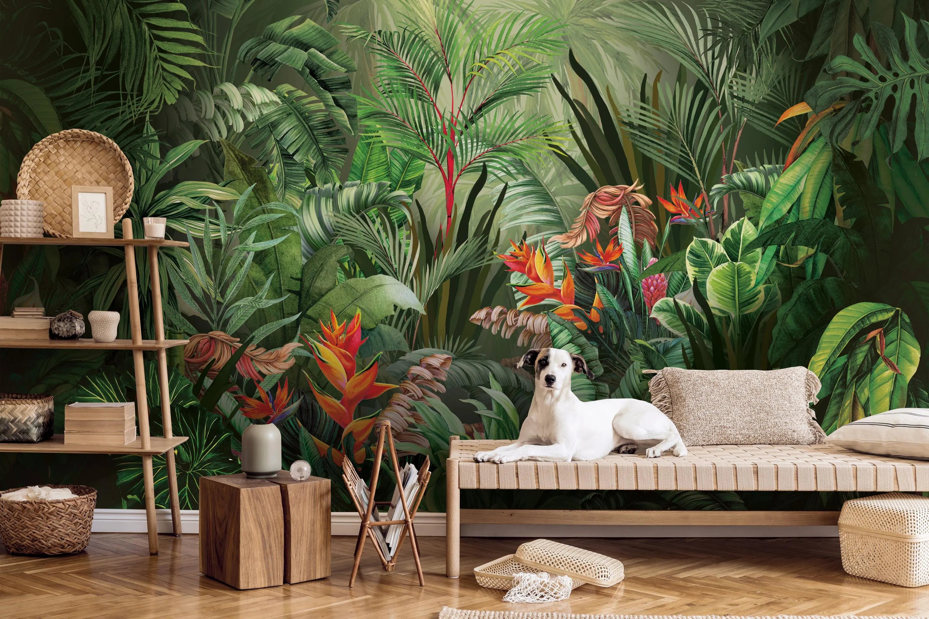 Tropical Rainforest Wallpaper: Exotic Leaves Peel and Stick Wall Mural